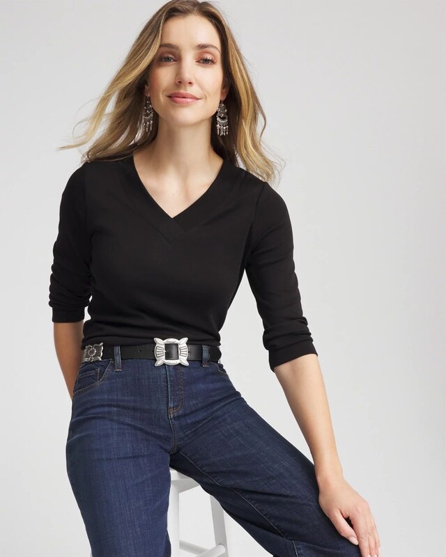 Pima Cotton 3/4 Sleeve Tee - image 2